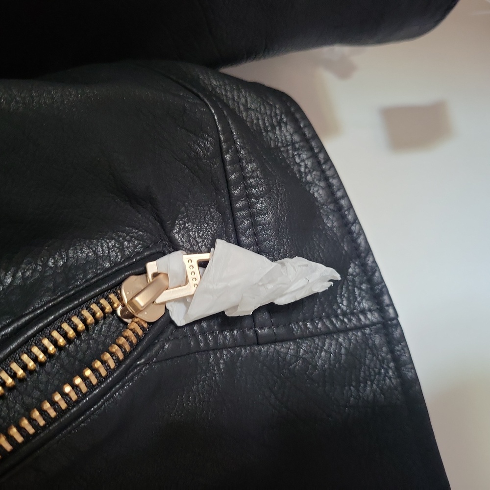 Black Leather Motorcycle jacket - Picture 2 of 6